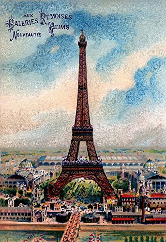 Posterazzi Postcard Eiffel Tower 1890s Poster Print by Unknown 18 x 24