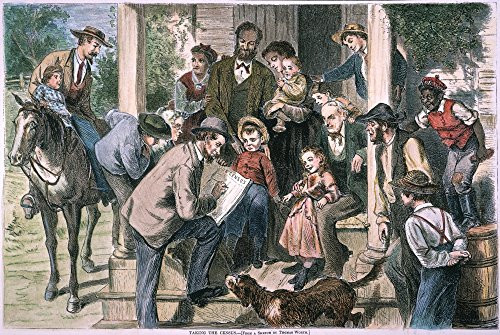 US CensusTaker 1870 Ntaking The Census In A Small Town In 1870 Contemporary American Wood Engraving Poster Print by 18 x 24 US CensusTaker 1870 Ntaking The Census In A Small Town In 1870 Contemporary American Wood Engraving Poster Print by 18 x 24