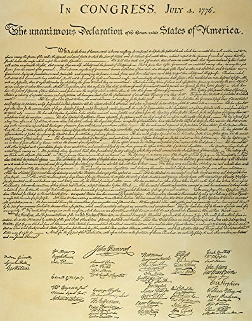 Declaration Of Independence Nsigned Copy Of The Declaration Of Independence 4 July 1776 Poster Print by 18 x 24