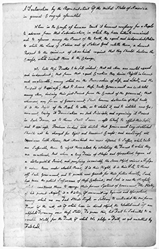 Declaration Of Independence Nthe First Page Of John Adams Copy Of The Declaration Of Independence In His Own Handwriting June 1776 Poster Print by 18 x 24