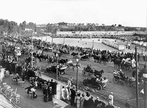 Uruguay Montevideo 1914 Nparade Of Automobiles And Carriages Along A Beachfront Boulevard During A Festival In Montevideo Uruguay Photograph 1914 Poster Print by 18 x 24