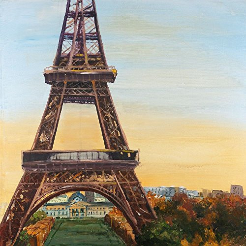 Posterazzi Collection Eiffel Tower by Dawn Oil Paint Poster Print by Atelier B Art Studio 12 x 12