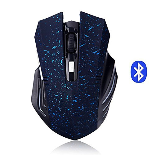 Wireless Mouse, Attoe Ergonomic Portable Bluetooth Gaming Mouse Silent Rechargeable Optic Mouse with 3 Adjustable DPI for PC Laptop Notebook Windows Android Mac OS (Blue)