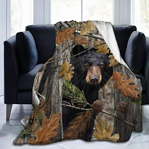 ARRISUM Camouflage Camo Bear Blanket Super Soft Flannel for Bed Sofa Lightweight Blanket Throw Size for Kids Adults All Season 50X40 Inches