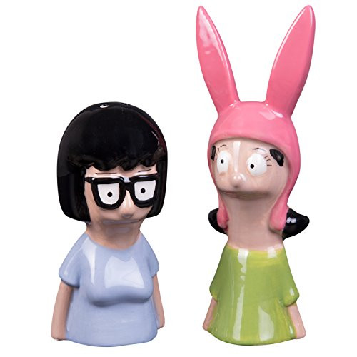 Bob's Burgers Tina and Louise Ceramic Figural Salt and Pepper Shakers