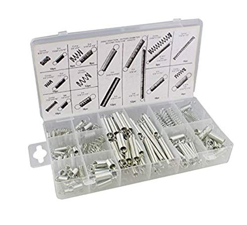 NollyTool 200pcs Tools Spring Assortment Steel Zinc Plated Compression and Extension Springs for Repairs