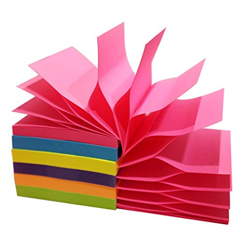 Pop Up Sticky Notes 3x3 Refills Easy Post Notes Self Stick Notes Bright Rainbow Colors Super Adhesive Popup Notes 6 Pads 100 SheetsPad Individual Package 600 Sheet Total