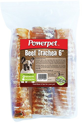 Powerpet Beef Trachea 6in  Natural Dog Chew  Helps Improve Dental Hygiene  100 Natural  Highly Digestible  Protein with Low Fat  Beef Jerky Dog Treat  Made from Beef Esophagus