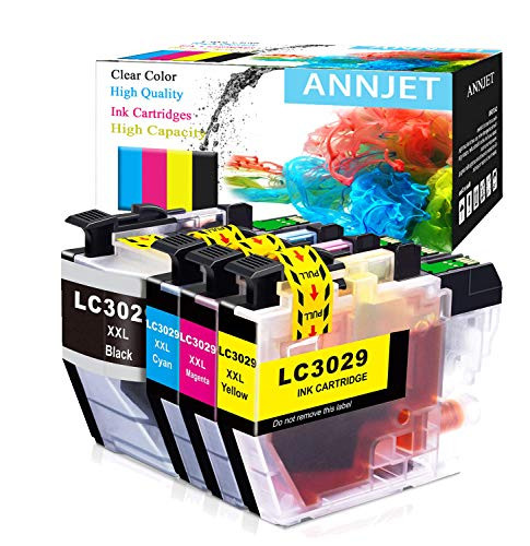ANNJET Compatible Ink Cartridge Replacement for Brother LC3029 XL LC3029BK LC 3029 to use with MFCJ5830DW MFCJ5830DWXL MFCJ5930DW MFCJ6535DW MFCJ6535DWXL MFCJ6935DW 4 Pack