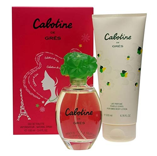 Gres Cabotine 2 Piece GiftSet Eau De Toilette Spray for Women 34 Ounce and Body Lotion 67 ounce