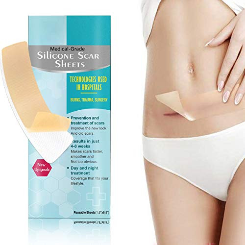 Scar Removal Patch Scar Removal Strips Fast  Effective on Keloid Professional Removal Sheets for Scars Caused by CSection Surgery Burn Acne 2 Reusable Scar Sheets 16×65