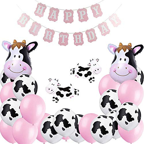 Cow Print Balloons 38 Pcs Farm Birthday Party Supplies Pink Happy Birthday Banner Cow Balloons Pink Balloons Cow Foil Balloons for Farm Birthday Party Cow Party Decorations Cow Print Balloons 38 Pcs Farm Birthday Party Supplies Pink Happy Birthday Banner Cow Balloons Pink Balloons Cow Foil Balloons for Farm Birthday Party Cow Party Decorations