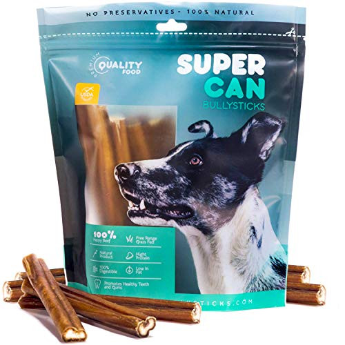 Natural Odor Free Bully Sticks High Protein Long lasting  Fully Digestible Dog Treats Free Range Grass Fed Premium Beef Sticks for Happy  Healthy Dogs 6inch Bully Sticks 10Pack