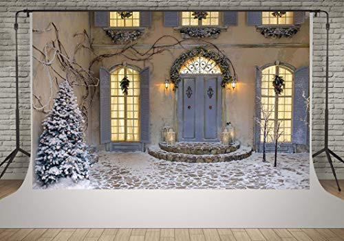 Kate 7x5ft Winter Front Door Yard Decoration Photography Backdrops Frozen Snow Christmas Tree Night Background for Photographer Kate 7x5ft Winter Front Door Yard Decoration Photography Backdrops Frozen Snow Christmas Tree Night Background for Photographer