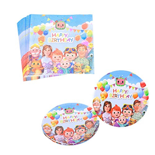 Cocomelon Party Supplies 20 plates 20 napkins for Birthday Cocomelon Theme Party Cocomelon Party Supplies 20 plates 20 napkins for Birthday Cocomelon Theme Party