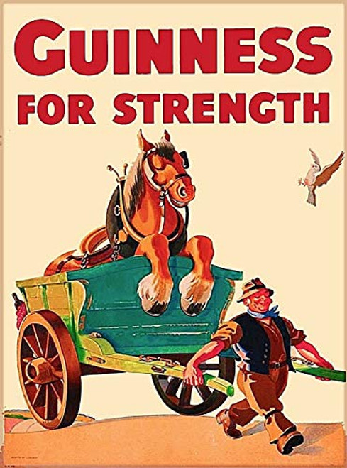 TYmall Metal Sign Wall Plaque Guinness Beer Horse Cart Ireland Great Britain Vintage Travel Art Retro Decor House Home Metal Poster Tin Signs 8X12 Inch