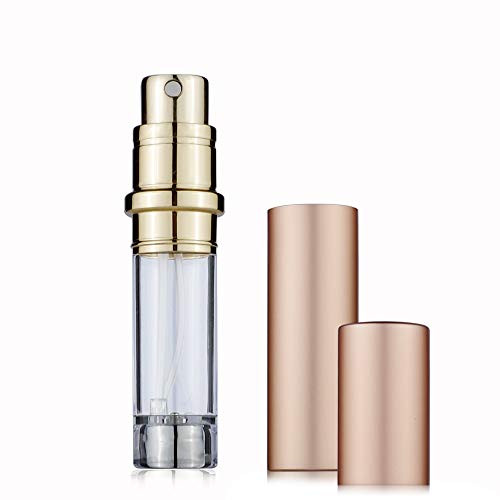Perfume Bottles Refillable Empty Glass Atomizers Portable Travel Size Mini Leaking Proof Spray Perfume Container for Women  Men golden