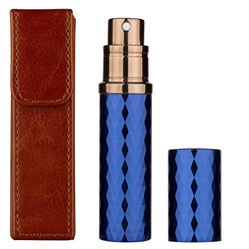 Louischanzl Perfume Bottles Refillable Empty Glass Atomizers Portable Travel Size Mini Leaking Proof Spray Perfume Container for Women  MenSend perfume bottle holster5mlZS Blue