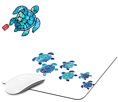 Mouse Pad with Blue Sea Turtles Gaming Mouse Pads for Laptop Computers NonSlip Rubber Base Mousepads for Office Home Rectangle Cute Mouse Mats and Sea Turtles Stickers