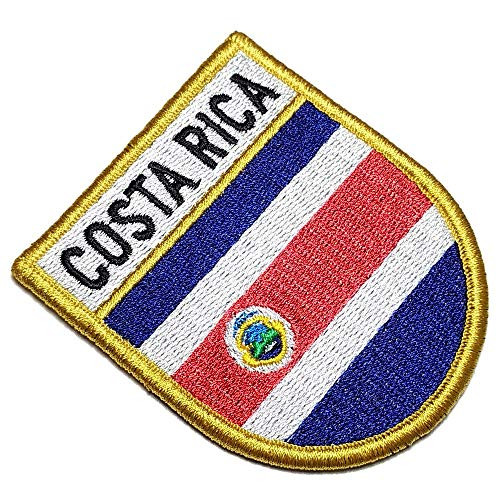 Costa Rica Shield Emblem Tag 100 Embroidered Patch Whit Hook Size 267 × 315 in
