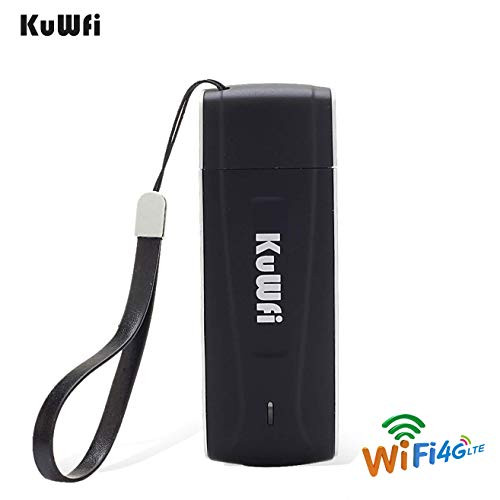 KuWFi Unlocked Pocket 4G LTE USB Modem Router mobile WiFi Router Network Hotspot 3G 4G WiFi Modem Router with SIM Card Slot Support LTE B1B3B5 WiFi for Car outdoor Not applicable TMobile EU Version