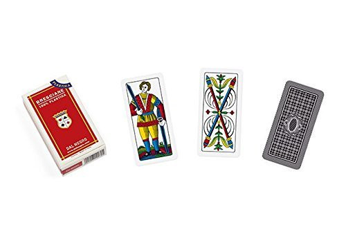 Dal Negro Bresciane Plastificate Traditional Deck of Playing Cards Regional Brescia with red case Deck of 40 Cards  Italian Import