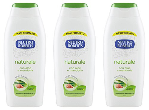 Neutro RobertsNaturale BathShower with Aloe and Almond  236 Fluid Ounces 700ml Bottles Pack of 3  Italian Import