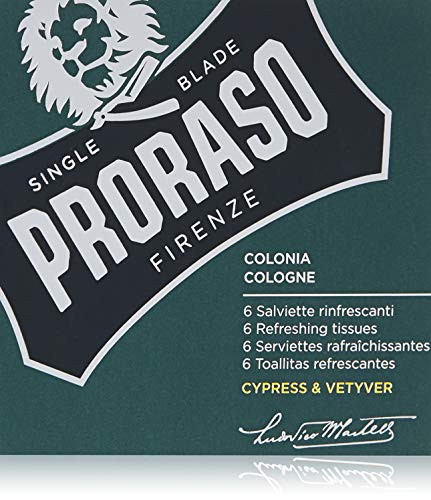 Proraso Refreshing Cologne 6 Piece Tissue Set CypressVetyver