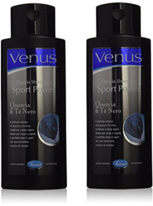 VenusSport Power Shower Shampoo with Oak and Black Tea 845 Fluid Ounces 250ml Packages Pack of 2  Italian Import