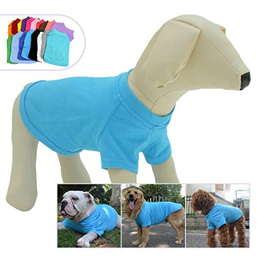 Lovelonglong 2019 Pet Clothing Dog Costumes Basic Blank TShirt Tee Shirts for Medium Large Dogs LakeBlue XXXL