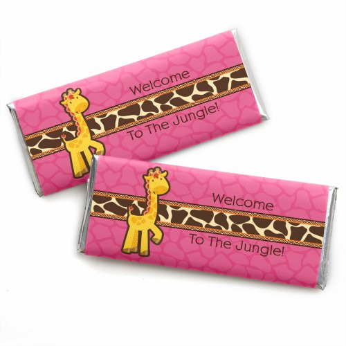 Giraffe Girl - Candy Bar Wrappers Baby Shower or Birthday Party Favors - Set of 24 Giraffe Girl - Candy Bar Wrappers Baby Shower or Birthday Party Favors - Set of 24