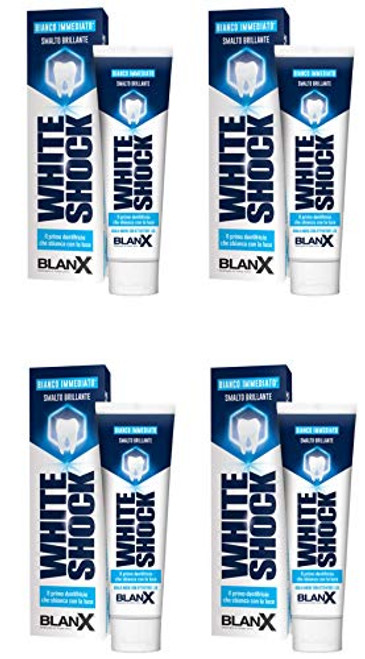 BlanX Instant White Whitening Toothpaste 254 Fluid Ounces 75ml Tubes Pack of 4  Italian Import