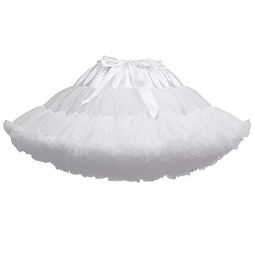 Womens Petticoat Skirt Adult Puffy Tutu Skirt Layered Ballet Tulle Pettiskirts Dress Costume Underskirt White