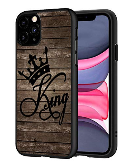 ZOXOHO for iPhone 11 Case Slim AntiScratch Flexible Shock Absorbent Silicone Protective Case Cover for iPhone 11 2019 61 inch  Rustic Old Wood Crown King