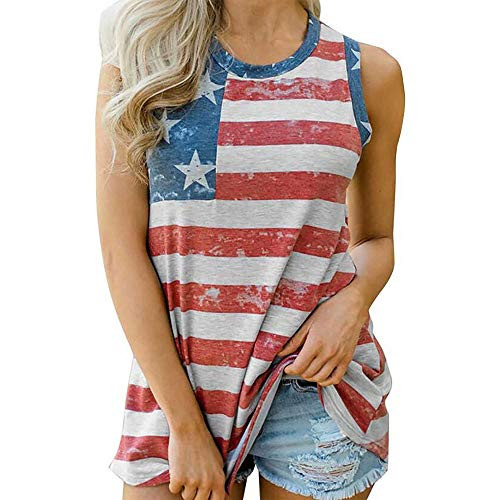 Zarmfly Womens American Flag Tank Tops 4th of July Loose Sleeveless Stars Stripes Patriotic T Shirt ?red and White StripesM? Zarmfly Womens American Flag Tank Tops 4th of July Loose Sleeveless Stars Stripes Patriotic T Shirt ?red and White StripesM?