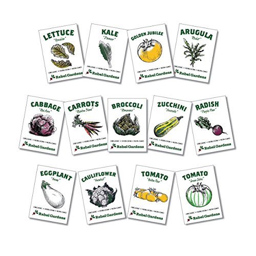 Heirloom Vegetable Seeds - 13 Varieties of Organic Non-GMO Open Pollinated Garden Seed for Planting - Weird and Rare Varieties Perfect for Kids and School Gardens