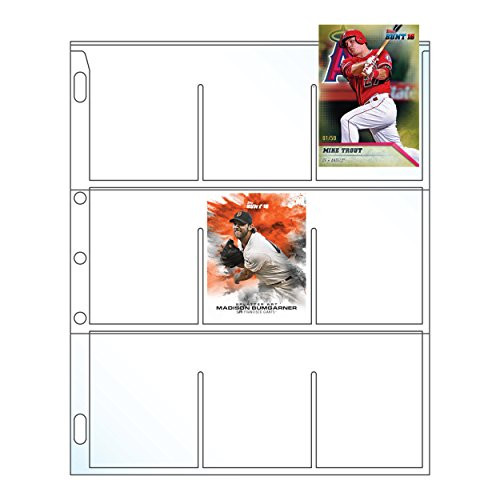 EnvyPak Platinum Series 9 Pocket Trading Card Page Protectors - 5 Hole Punched - 100 Per Pack - Made in the USA