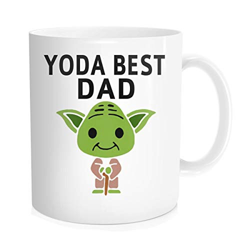 Chilltreads Yoda Best Dad Coffee Mug Cute Star Fans Cup Fathers Day Funny Dad Birthday Yoda Dad Present 11 Oz White
