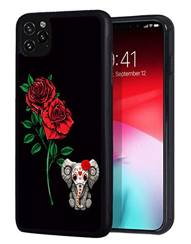 iPhone 11 Case Red Rose Flower and Cute Elephant Slim AntiScratch Shockproof Silicone TPU Protective Cover for iPhone 11 61 Inch