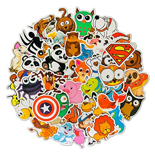 Cute Cartoon Animals Stickers Laptop and Water Bottle Decal Sticker Pack for Teens Girls Boys Vinyl Stickers Waterproof Skateboard Guitar Travel Case Door Luggage Car Bike Bicycle Stickers