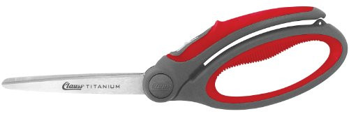 Clauss Titanium Bonded Spring Assisted Shears, 9", Red/Gray (18073)
