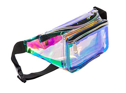 Festival Rave Holographic Neon Blue Transparent Fanny Pack for Women Girls Concert Waist Belt Bum Bags Neon Blue Transparent Festival Rave Holographic Neon Blue Transparent Fanny Pack for Women Girls Concert Waist Belt Bum Bags Neon Blue Transparent