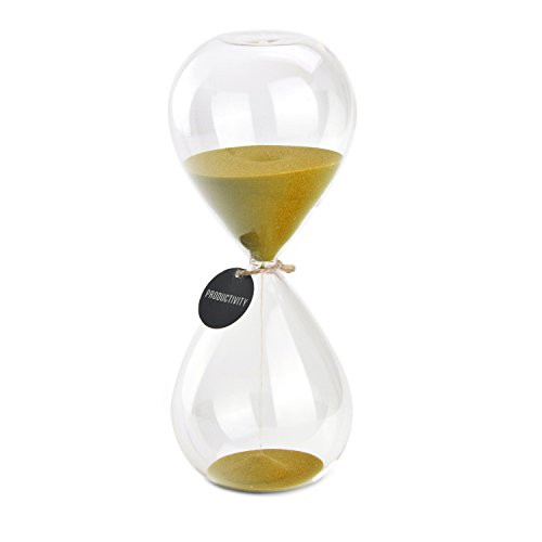 Hourglass Sand Timers - SWISSELITE Biloba Hourglass Sand Timer, 8.5 Inch Gold Sand Timer In 60 Mins