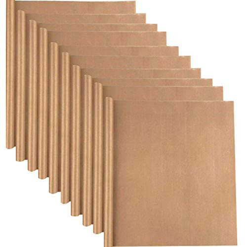 10 Pack PTFE Teflon Sheet for Heat Press Transfer Sheet 16 x 12 Non Stick Heat Transfer Paper Washable Reusable Heat Resistant Craft Mat Brown