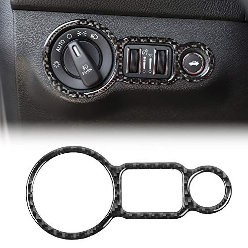 JeCar Carbon Fiber Headlight Switch Button Decor Trim Cover Sticker for Dodge Challenger 20152019
