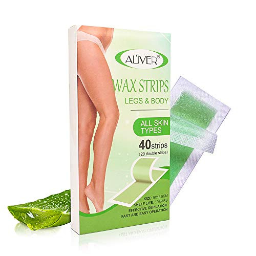 Hair Removal Wax Strips for Arms Legs Underarm Hair Eyebrow Bikini and Brazilian At Home Waxing Kit with 40 Strips Wax Strips Hypoallergenic All Skin Types Hair Removal Wax Strips for Arms Legs Underarm Hair Eyebrow Bikini and Brazilian At Home Waxing Kit with 40 Strips Wax Strips Hypoallergenic All Skin Types