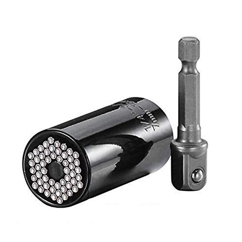 7mm19mm Universal Socket Professional Socket Wrench Tools Drill Adapter Socket Repair Tools Black