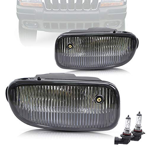 YUANZHENG Fog Lights Replacement for Jeep Grand Cherokee 1999 2000 2001 2002 2003 with OE Style Clear Lens H12 12V 53W Bulb YFLJEP0015 US Stock Driver  Passenger Sides