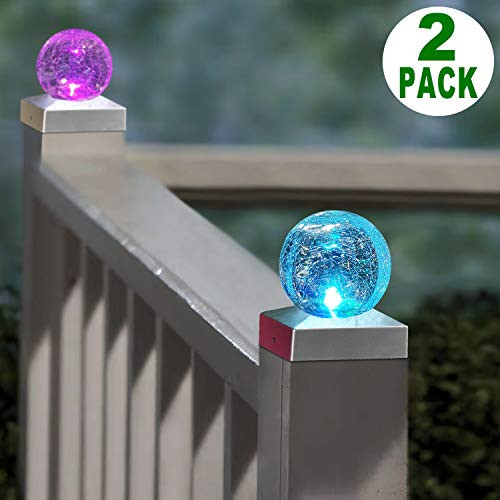 Solar Fence Post Cap Light 4x4 Solar Cap Deck Fence Post Light Outdoor Waterproof for Wooden or Vinyl Post Garden Lights Solar Powered Color Changing