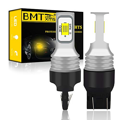 BMTxms 2Pcs 7443 7441 7444 7444na 992 T20 W215W W21 5W LED Bulbs Xenon White 1300 Lumens Super Bright LED DRL Light Daytime Running Lights Backup Reverse Light LED Bulb DC 12V24V